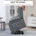 thumbnail image 4 of HOMCOM Lift Chair, PU Leather Recliner Chair with Side Pockets, Grey, 4 of 10