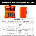 thumbnail image 4 of TFixol Ensemble de 39 Embouts de Tournevis Électriques avec Tiges d'Extension, Embouts Multifonctions pour Perceuses et Tournevis, Comprend un Étui de Rangement, Orange, 4 of 6