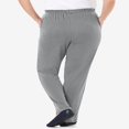 thumbnail image 3 of CHOK Plus Size 7-Day Knit Straight Leg Pant Stretch Elastic Waist Petite & Tall - 3X  Navy, 3 of 6