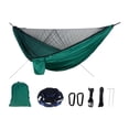 thumbnail image 3 of Hamac de Camping avec Filet Suspendu Lit de Sommeil Balançoire Filet Sangle d'Arbre Sangle en Toile Vert, 3 of 8
