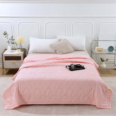 Meitianfacai Summer Twin Cooler Quilt, Queen Size Cooling Blanket for Hot Sleepers, Skin-friendly Plain Printed Washed Cotton Summer Quilt Breathable Quilt on Clearance,180*200cm
