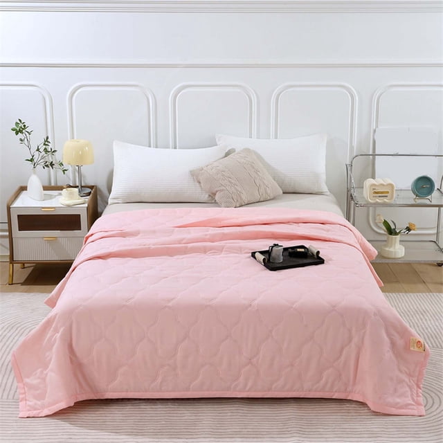 TIMIFIS Airconditioned Quilt Skin-Friendly Plain Printed Washed Cotton Summer Quilt Ventilation Quilt Beding Set