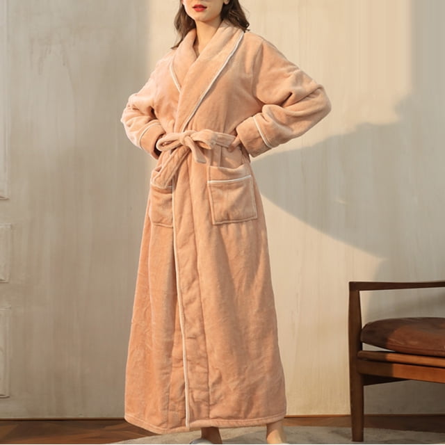 Gift TIMIFIS Mens Womens Robe Soft Plush Fleece Hooded Bathrobe, Full Length Long Warm Lounge Robe Spa Bath Robe with Hood pring/Summer