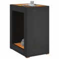 thumbnail image 2 of vidaXL Garden Side Table with Wooden Top Black 60x40x75 cm Poly Rattan, 2 of 5