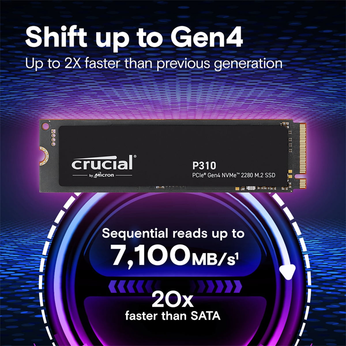 Crucial P310 M.2 2280 2TB PCI-Express 4.0 x4 NVMe 3D NAND Internal