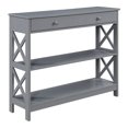 thumbnail image 1 of Convenience Concepts Oxford Table Console à 1 Tiroir avec 2 Étagères Ouvertes, Gris, 1 of 5