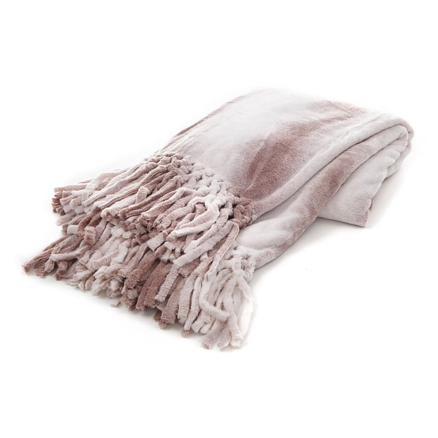Gouchee Home Couverture Jetée en Peluche Rio en mauve Doux, Pliée avec Bords à Franges, Faite de polyester Ultra Doux, Présentant une texture Pelucheuse et un design Douillet Idéal comme accent Décoratif pour Canapé, Lit Ou Salon.