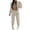 Khaki-A, variant on 2025 Women's Solid Color Snow Bib Womens Plus Size Fleece Solid Color with Petite Pant Suits for Women Dressy Wedding Hat Sports Suit Women