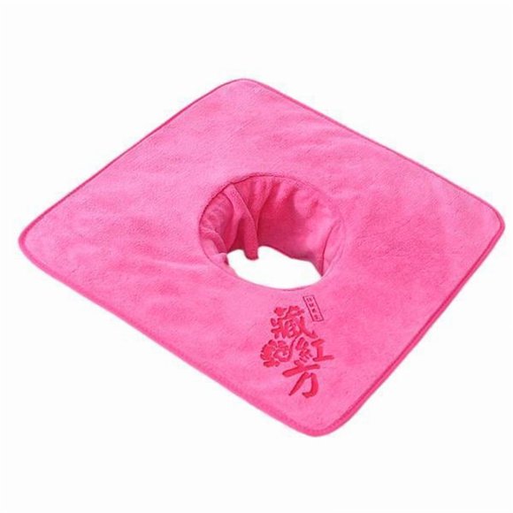 Rivenza 5xSalon Massage Table Towel Coverlet Face Pad Face Pillow Towel with Face Hole Pink 5 Pcs