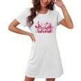 thumbnail image 4 of Chemises de Nuit en Satin pour Femmes Chemises de Nuit pour Femmes, Douce Confortable Légère Manches Courtes Robe de Nuit Confortable Dames Robe de Nuit Imprimée Cœur Robes pour Femmes Tenue de Nuit Robe Blanc TTG, 4 of 5