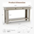 thumbnail image 2 of Table Console Rustique de 54 Pouces avec Tiroirs - Table d'Entrée en Bois avec Tablette Ouverte pour Sofa, Couloir et Salon, 2 of 8