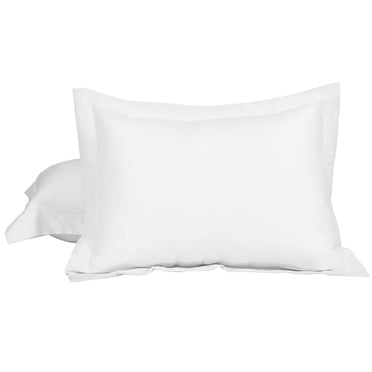 2 Pcs White Pillow Shams 1800 SERIES Microfiber King Oxford Pillowcases