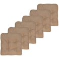 thumbnail image 1 of Sweet Home Collection Chair Cushion Crushed Memory Foam Pads Premium Slip Non Skid Microdot Rubber Back Tufted 16" x 16" x 3.25" Thick Seat Cover, 6 Count (Pack of 1), Taupe, 1 of 4