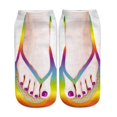 thumbnail image 1 of 3D Pattern Manicure Print Socks Flip Flop Funny Hidden Running Socks for Women, 1 of 9