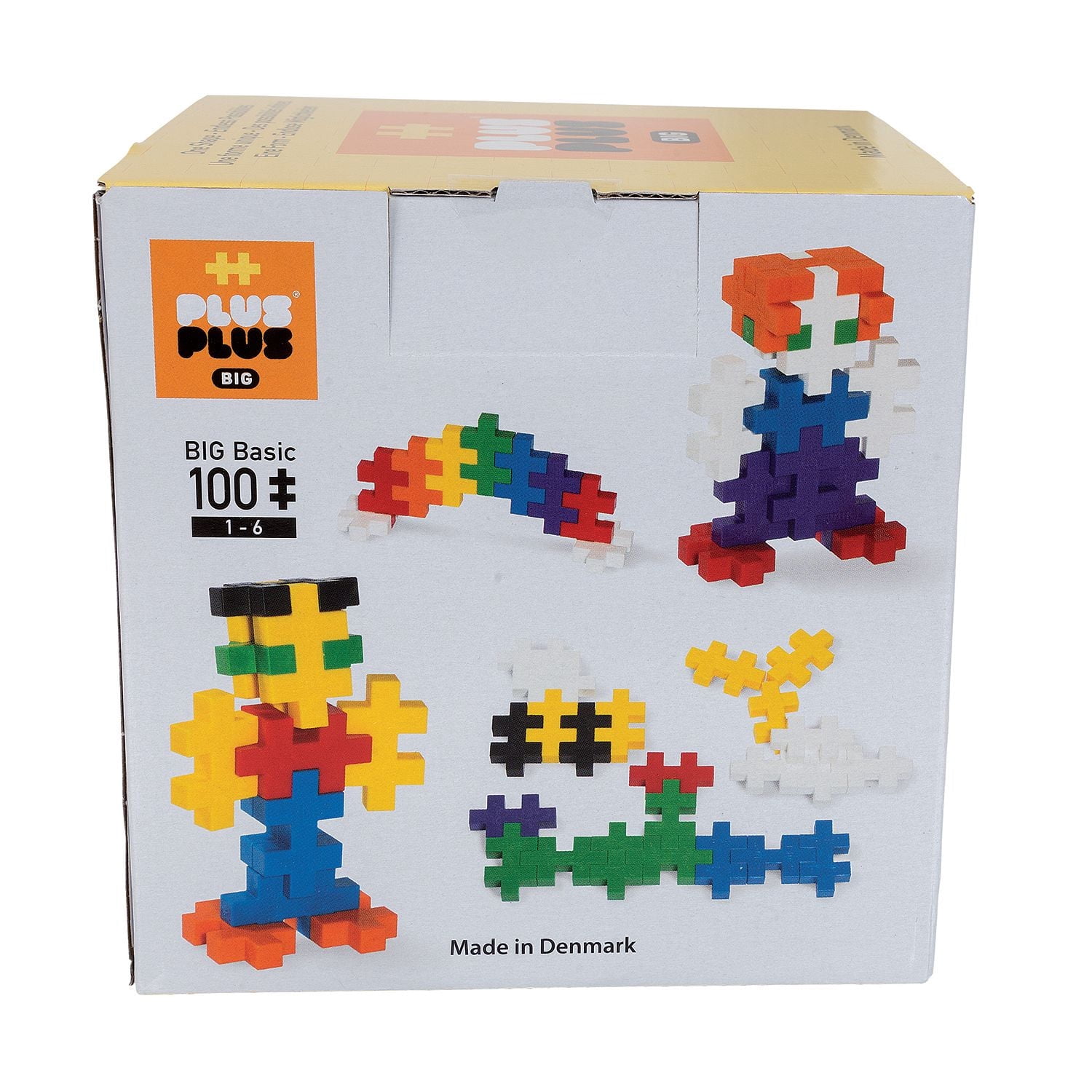 PLUS PLUS BIG - Ensemble de Jeu Libre - 100 Pièces - Mélange de Couleurs de Base, Jouet de Construction STEM, Gros Blocs de Puzzle à Emboîtement pour Tout-Petits et Préscolaires