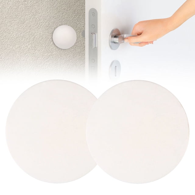 2 Pcs Butée de Porte Ronde Adhésive en Silicone, Protecteur Mural pour Poignée, 5 cm Blanc