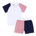 thumbnail image 1 of Ensemble Deux Pièces T-Shirts pour Filles Couleur Unie Col Rond Manches Courtes et Shorts, 1 of 7