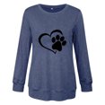 thumbnail image 4 of Nouveaux Hauts pour Femmes 2023 Grande Taille Mode Femme Col Rond T-Shirt Manches Longues Blouse Imprimée Automne Hauts Chandail en Molleton Chemise Manches Longues pour Femmes, 4 of 4
