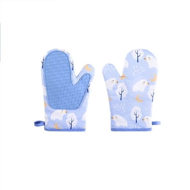 Meitianfacai Heat Resistant Oven Gloves, Microwave Mitts with Hanging Loop, Pot Oven Pad Gloves Microwave High Temperature Insulated Mitts for Kitchen, Dining, Bar