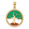 thumbnail image 1 of 14K Yellow Gold Enameled Tree of Life Pendant, 1 of 2