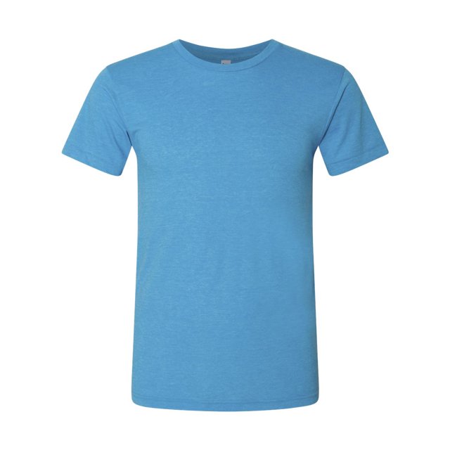 American Apparel 50/50 Tee, 2XL, Neon Heather Blue