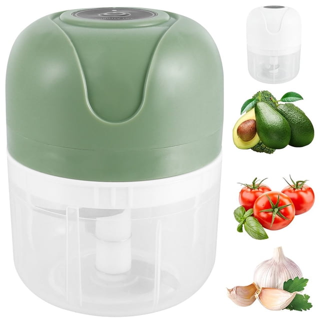 AMERTEER 250 ML Electric Garlic Mincer USB Charging Garlic Chopper Mini Food Processor with Stainless Steel Blade Durable Garlic Masher Food Chopper Kitchen Tool for Meat Vegetable Baby F