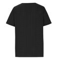 thumbnail image 4 of Mrat Basic Daily Blouse Blouse à Manches Courtes Ample et Confortable pour Femmes, Couleur Unie, Boutonnée, Style Court Lock, Décontractée, Col Rond, T-Shirt Court, P-26, Noir, TG, 4 of 6