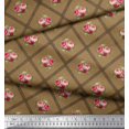 thumbnail image 3 of Soimoi polyester Crepe Fabric Check,Leaves & Rose Floral Print Fabric by the Yard 52 Inch Wide, 3 of 3
