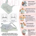 thumbnail image 4 of BIMEI Soutien-Gorge de Sport à Poche pour Mastectomie pour Femmes, Maintien Élevé, Bonnets Moulés Fixes, Bretelles Spaghetti Ajustables, Course Yoga,902,Vert,3TG, 4 of 5