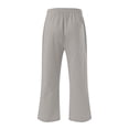 thumbnail image 4 of Timegard 2pc Capri Pants for Women Cotton Linen Elastic Waist Loose Lounge Crop Pants Pockets Solid Color, 4 of 7