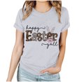 thumbnail image 1 of EGNMCR Chemises de Pâques pour Femmes Manches Courtes Imprimé de Pâques Manches Courtes Col Rond T-Shirt pour Femmes, 1 of 3