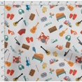 thumbnail image 4 of Soimoi Musical Instruments Printed, Poly Canvas Fabric, Decor Sewing Fabric by The Yard 56 Inch Wide,Decorative Fabric for Curtains Tote Bags, Red, Orange, 4 of 5
