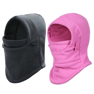 Graflsoa Cagoule en Molleton à Double Couche pour Filles - Rose Pâle et Gris Foncé, Coupe-Vent et Respirante, Ajustable pour les Sports de Plein Air
