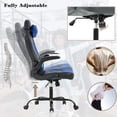 thumbnail image 4 of BestOffice Ergonomic High-Back Gaming Chair, Racing Style Swivel Office Chair with Adjustable Headrest & Lumbar Support, PU Leather, Blue, 4 of 7