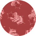 thumbnail image 1 of Ahgly Company Tapis d'Intérieur Rond Lavable en Machine Rouge Transitionnel, 4 Pieds Rond, 1 of 7