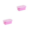 thumbnail image 4 of Thinsony Silica Gel Lightweight And Compact For On--Go Sealed Preservation Box Microwave Lunch Box Silicone Lunch Box pink 540ml 2Set, 4 of 6