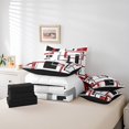 thumbnail image 5 of YST Ensemble de Douillette 7 Pcs à Rayures Noires et Blanches pour Garçons Filles, Ensembles de Literie à Paillettes Rouges Simple, Style Moderne Lit Tout-en-un, Ensembles de Lit Réversibles Abstraits avec Ensemble de Draps Déco de Chambre, 5 of 5