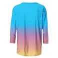 thumbnail image 4 of Cinvoph T-Shirts d'Été Imprimés pour Femmes Manches 3/4 Col Rond Dégradé Hauts Chandail Ample Blouses de Vacances, 4 of 5
