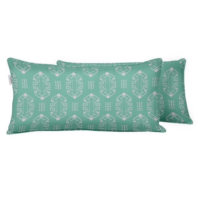 VargottamIndoor/OutdoorPolyester FabricLumbarPillowCover,All-Weather Waterproof Rectangular Cushion Case for Patio Furniture,12" x 20"Set of 2 -Abstracts-63