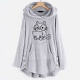 thumbnail image 1 of TIMIFIS Womens Hooded Button Collar Drawstring Hoodies Pullover Sweatshirts Casual Long Sleeve Tops Shirts with PocketsFall s, 1 of 6