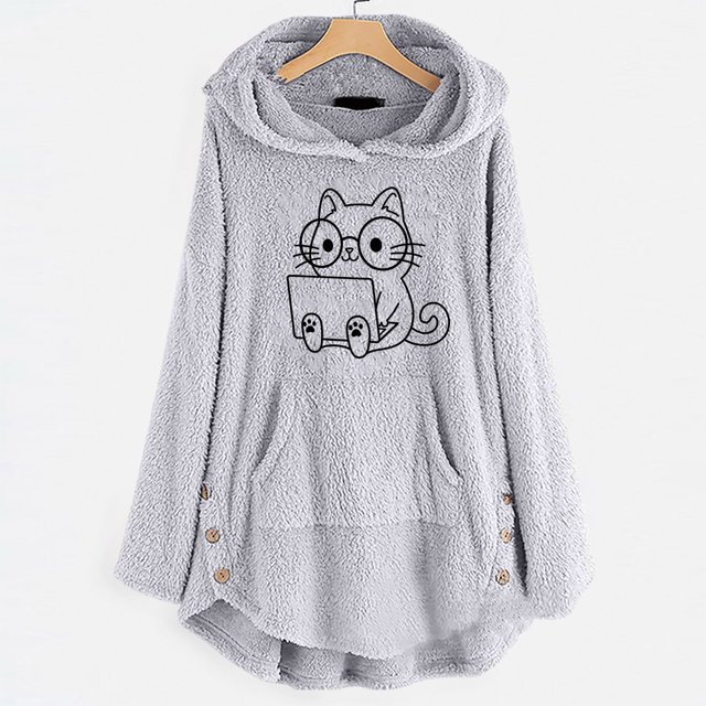 TIMIFIS Womens Hooded Button Collar Drawstring Hoodies Pullover Sweatshirts Casual Long Sleeve Tops Shirts with PocketsFall s