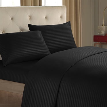 weibbin 4 Piece Fitted Sheet Set - Solid Color Imitation Satin Soft Comfy Bed Sheets, Breathable Cooling Hotel Bedding for Women, Men