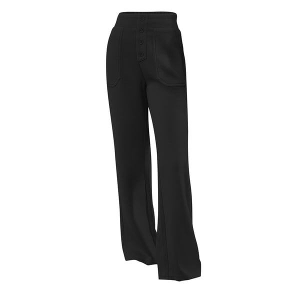 SGMVNU Tween Girls Straight Pants School Uniform Stretchy Leggings Size 5-14 Years Comfortable for All Day School Wear Cute Pants for Girl(Size 11-12 Years,Black)