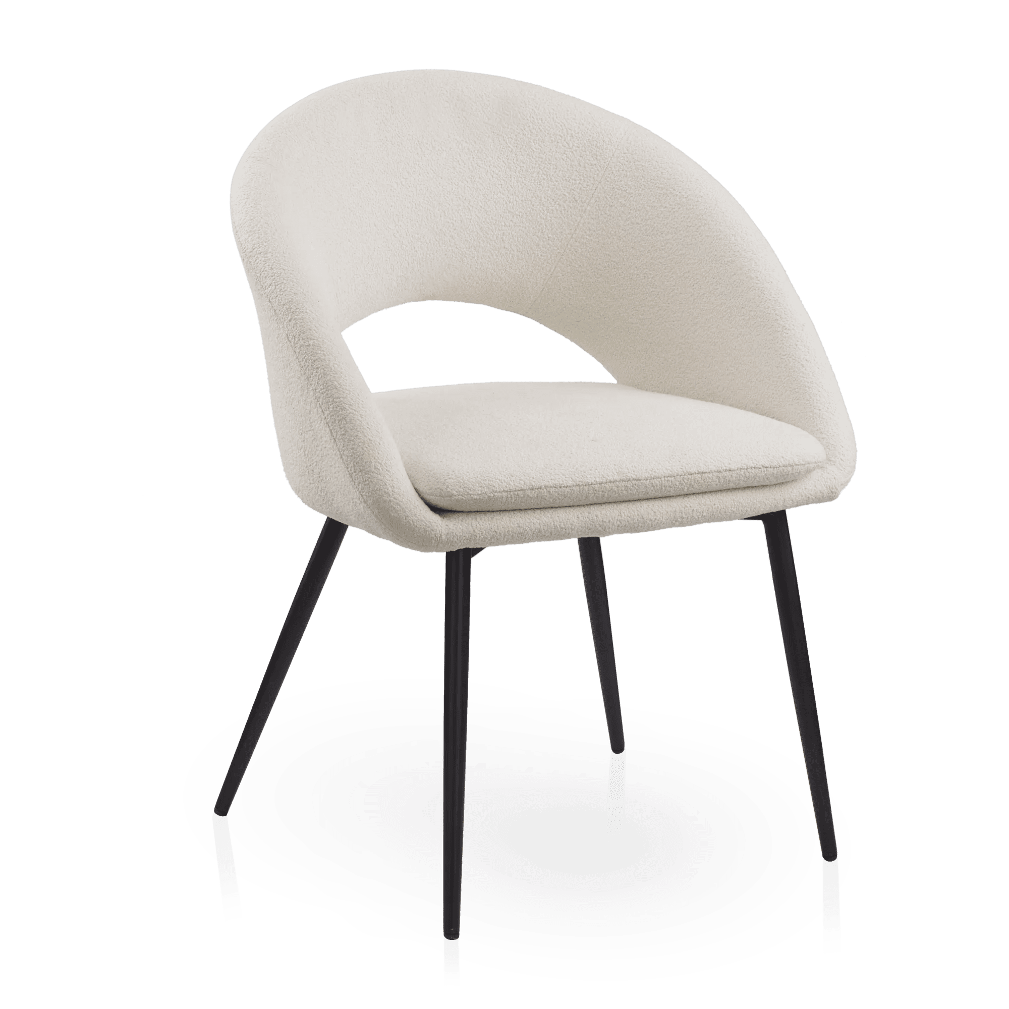 Bouclair Oatmeal Fabric and Metal Dining Chair