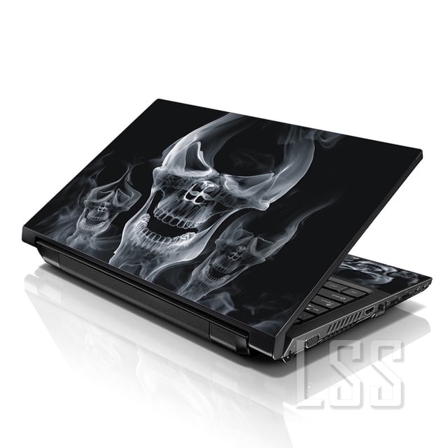 LSS Laptop Skin Sticker Decal Cover Fits 17" to 19" Laptops Smoke Skull