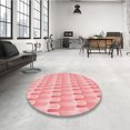 thumbnail image 4 of Ahgly Company Tapis d'Intérieur Ronds Transitionnels Roses Lavables à la Machine, 6 Pieds Rond, 4 of 7