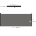 thumbnail image 3 of Outsunny 13' x 6' Retractable Side Awning, Garden Privacy Screen, Dark Grey, 3 of 10