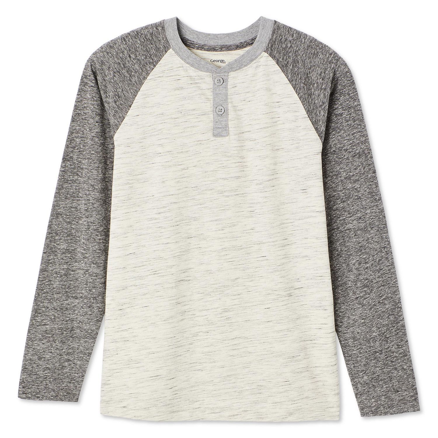 George Boys' Long Sleeve Henley Tee