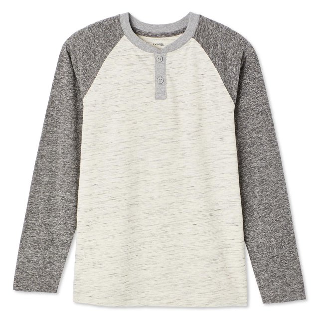 George Boys' Long Sleeve Henley Tee