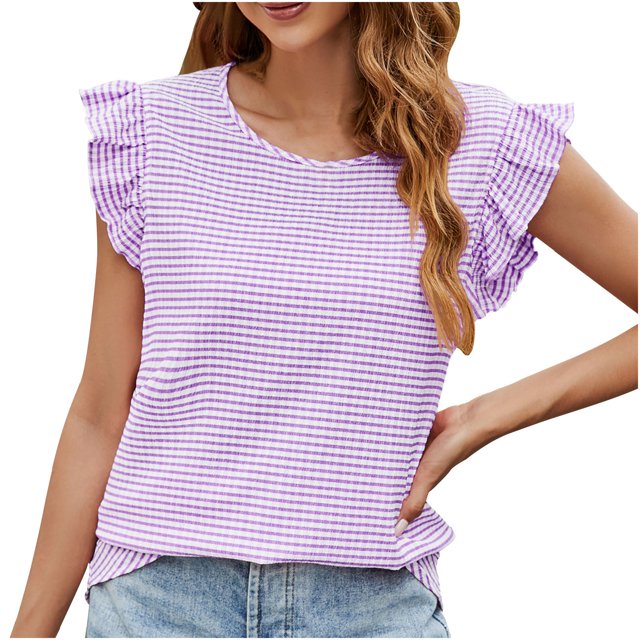 LSLJS Mode Women Débardeur Confortable Respirant Blouses Round-Neck Tops, Womens Tank Tops